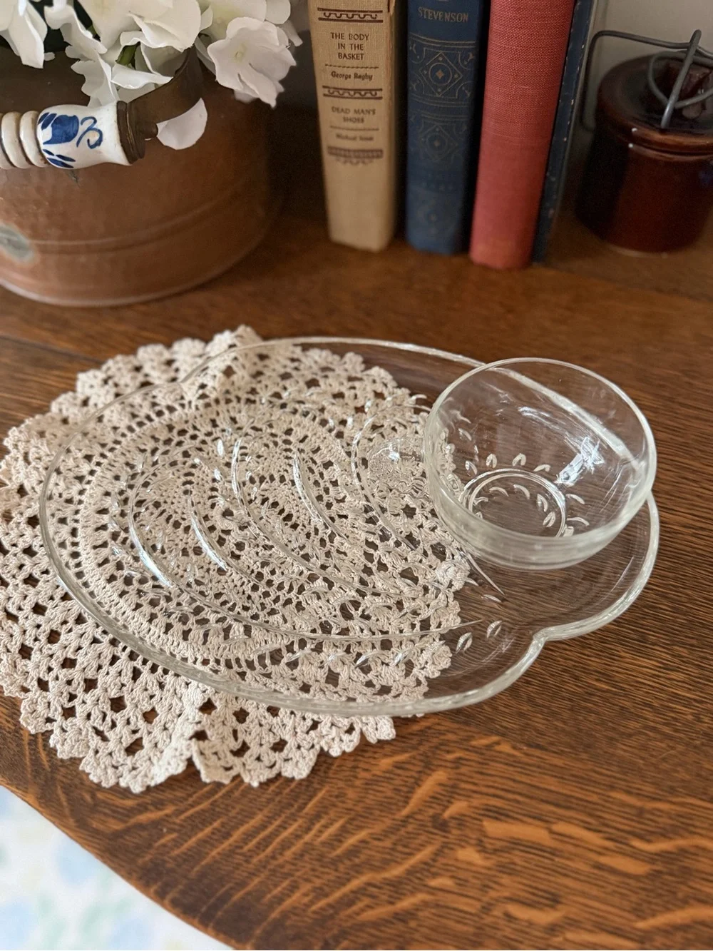 Clear Glass Cup and Saucer Set - Clear